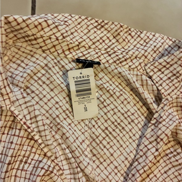 Torrid Cream Plaid Long Sleeve Dress - Picture 5 of 5